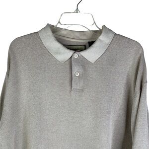 Naturalife Oatmeal Colored Long Sleeve Polo With Collar 2 Button Front Sz. XXL